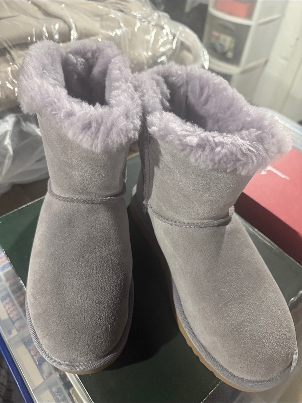 UGG Short Plush-Lined Winter Boots - Lavender